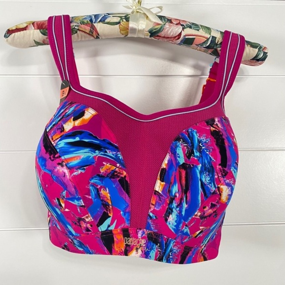 Panache Sport Womens Wired Sports‎ Bra sz 28H NWT Abstract Orchid High Impact